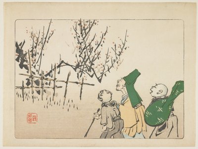 Plum Blossoms, c. 1877 by Shibata Zeshin